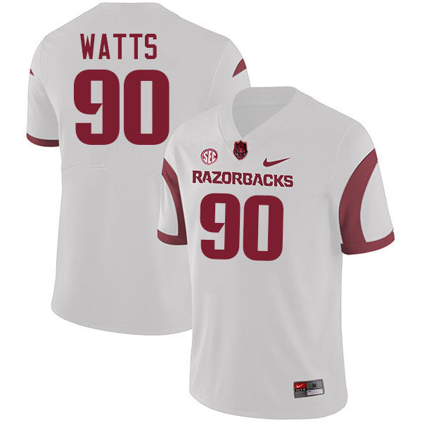 Armon Watts Arkansas Jersey,Arkansas Razorbacks #90 Armon Watts Jersey Youth College-Retro White